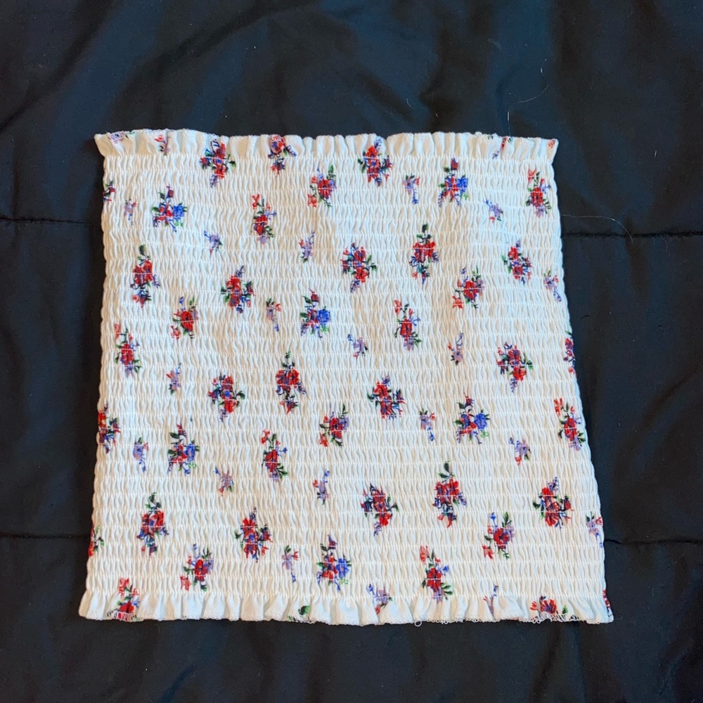 Womens Rue 21 XL White Flowery Tube Top
